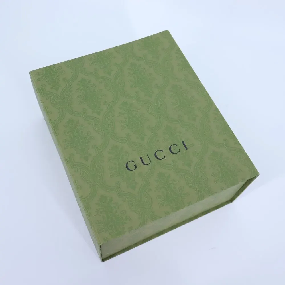 GUCCI Green and Black Crest Embossed Flip Top Gift Box 8.5x10x4.5